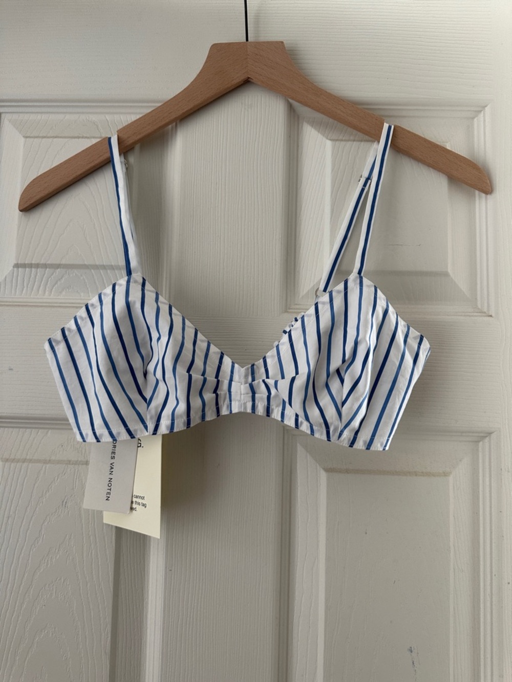Dries Van Noten Centina Blue and White Striped Bralette